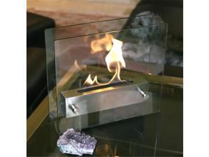 Bluworld Innovations NF-T2CIR Cerchio Irradia Table Top Fireplace - Tempered Clear Glass Wind Screens with Stainless Steel Base Bluworld Innovations NF-T2CIR Cerchio Irradia Table Top Fireplace - Tempered Clear Glass Wind Screens with Stainless Steel Base