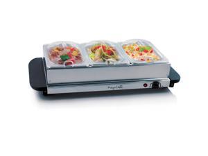 MegaChef MC-9003B Buffet Server & Food Warmer With 3 Removable Sectional Trays, Heated Warming Tray and Removable Tray Frame MegaChef MC-9003B Buffet Server & Food Warmer With 3 Removable Sectional Trays, Heated Warming Tray and Removable Tray Frame