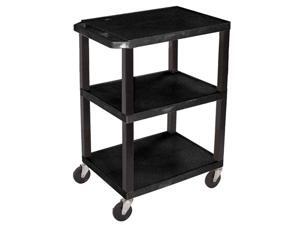 Luxor WT34S 3 Shelves Multipurpose Tuffy Utility Storage Cart - Black Luxor WT34S 3 Shelves Multipurpose Tuffy Utility Storage Cart - Black