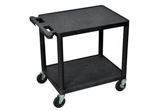 Luxor 26"H Mobile Multipurpose Plastic Storage Utility AV Cart with 2 Shelves - Black Luxor 26"H Mobile Multipurpose Plastic Storage Utility AV Cart with 2 Shelves - Black