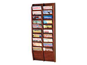 Wooden Mallet Cascade 20 Pocket Magazine Display Rack Mahogany Wooden Mallet Cascade 20 Pocket Magazine Display Rack Mahogany