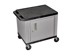 Luxor WT26C4E-N Tuffy Black 2 Shelf AV Cart with Cabinet, Eletric Luxor WT26C4E-N Tuffy Black 2 Shelf AV Cart with Cabinet, Eletric