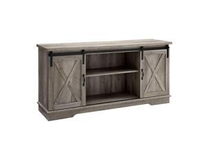 Offex 58" Sliding Barn Door TV Media Stand Console - Grey Wash Offex 58" Sliding Barn Door TV Media Stand Console - Grey Wash