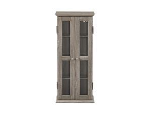 Offex 41" Wood Multi Functional Media Storage Tower Cabinet - Driftwood Offex 41" Wood Multi Functional Media Storage Tower Cabinet - Driftwood