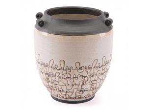 Zuo Home Decorative Rustic Estero Vase with Scribble-like Texture - Large White, Ceramic Finish Zuo Home Decorative Rustic Estero Vase with Scribble-like Texture - Large White, Ceramic Finish
