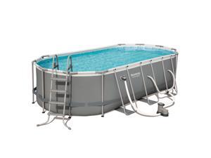 Bestway Power Steel 18 x 9 x 4 Foot Above Ground Swimming Pool Set with Pump Bestway Power Steel 18 x 9 x 4 Foot Above Ground Swimming Pool Set with Pump
