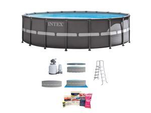 Intex 18' x 52" Ultra Frame Above Ground Pool w/ Pump & Chemical Cleaning Kit Intex 18' x 52" Ultra Frame Above Ground Pool w/ Pump & Chemical Cleaning Kit