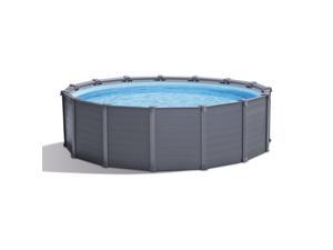 Intex 26383EH 15'8" x 49" Metal Frame Above Ground Swimming Pool, Graphite Gray Intex 26383EH 15'8" x 49" Metal Frame Above Ground Swimming Pool, Graphite Gray