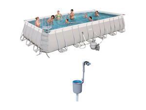 Bestway 24ft x 12ft x 52in Rectangular Above Ground Pool Set w/ Pool Skimmer Bestway 24ft x 12ft x 52in Rectangular Above Ground Pool Set w/ Pool Skimmer