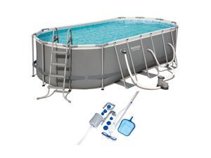Bestway 18 Foot Power Steel Swimming Pool Set w/ Vacuum & Maintenance Kit Bestway 18 Foot Power Steel Swimming Pool Set w/ Vacuum & Maintenance Kit