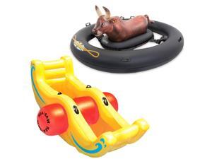 Intex Inflatabull Bull-Riding Inflatable Pool Float + Swimline Sea-Saw Rocker Intex Inflatabull Bull-Riding Inflatable Pool Float + Swimline Sea-Saw Rocker