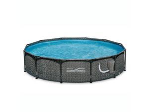 Summer Waves 12ft x 33in Round Above Ground Outdoor Frame Pool with Filter Pump Summer Waves 12ft x 33in Round Above Ground Outdoor Frame Pool with Filter Pump