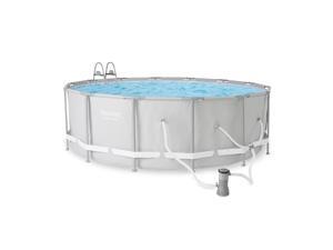 Bestway 14' x 48" Power Steel Frame Above Ground Round Swimming Pool Set Bestway 14' x 48" Power Steel Frame Above Ground Round Swimming Pool Set
