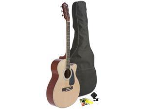 Fever Full Size Jumbo Body Steel String Acoustic Guitar Natural with Bag, Tuner and Strings Fever Full Size Jumbo Body Steel String Acoustic Guitar Natural with Bag, Tuner and Strings