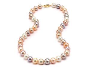 Freshwater Multicolor Pearl Necklace - 8-9mm AA+ Quality 18" 14k Gold Clasp Freshwater Multicolor Pearl Necklace - 8-9mm AA+ Quality 18" 14k Gold Clasp