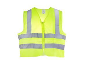 TR Industrial Neon Yellow Front Zipper Mesh Safety Vest, Size Large TR Industrial Neon Yellow Front Zipper Mesh Safety Vest, Size Large