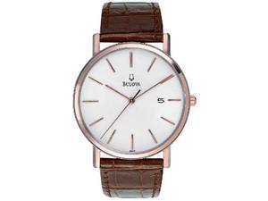Bulova Dress Series White Dial Rose Gold-tone Case Mens Watch 98H51 Bulova Dress Series White Dial Rose Gold-tone Case Mens Watch 98H51