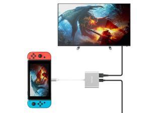 Type C to HDMI Adapter Dock for Nintendo Switch, USB C & HDMI + USB 3.0-A + USB C PD (Power Delivery) Hub Converter for MacBook Pro, Samsung Galaxy S9 S8 / S8 Plus (Silver) Type C to HDMI Adapter Dock for Nintendo Switch, USB C & HDMI + USB 3.0-A + USB C PD (Power Delivery) Hub Converter for MacBook Pro, Samsung Galaxy S9 S8 / S8 Plus (Silver)