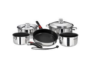 MAGMA A10-366-2-IND Magma Nesting 10-Piece Induction Compatible Cookware - SS Exterior and Slate Black Ceramica Non-Stick Interior MAGMA A10-366-2-IND Magma Nesting 10-Piece Induction Compatible Cookware - SS Exterior and Slate Black Ceramica Non-Stick Interior
