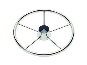 Ongaro 170 13.5" Stainless 5-Spoke Destroyer Wheel w/ Black Cap and Standard Rim - Fits 3/4" Tapered Shaft Helm Ongaro 170 13.5" Stainless 5-Spoke Destroyer Wheel w/ Black Cap and Standard Rim - Fits 3/4" Tapered Shaft Helm