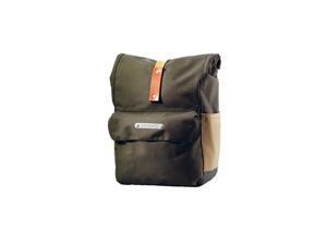 Brooks Norfolk Front Travel Panniers w/ Roll Top - Green/Honey Brooks Norfolk Front Travel Panniers w/ Roll Top - Green/Honey
