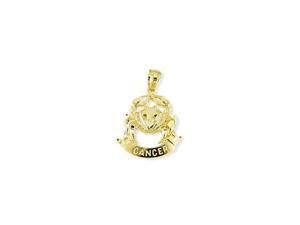 14k Yellow Gold Zodiac Sign Cancer Astrology Pendant 14k Yellow Gold Zodiac Sign Cancer Astrology Pendant
