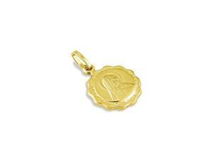 Italian 14k Yellow Gold Mother Mary Religious Pendant Italian 14k Yellow Gold Mother Mary Religious Pendant