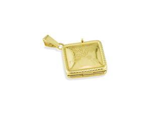 14k Italian Yellow Gold Flower Scroll Locket Pendant 14k Italian Yellow Gold Flower Scroll Locket Pendant
