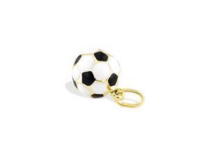 14k Yellow Gold Soccer Ball Black White Sports Pendant 14k Yellow Gold Soccer Ball Black White Sports Pendant