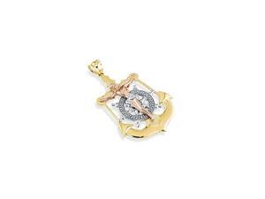 14k White Rose Solid Gold Crucifix Anchor Cross Pendant 14k White Rose Solid Gold Crucifix Anchor Cross Pendant
