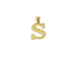 Solid 14k Yellow Gold Name Letter Initial S Pendant Solid 14k Yellow Gold Name Letter Initial S Pendant