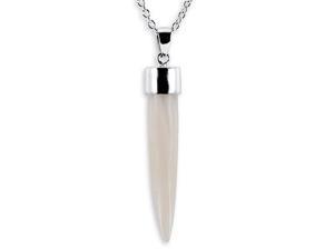 925 Sterling Silver Mother Pearl Italian Horn Necklace 925 Sterling Silver Mother Pearl Italian Horn Necklace