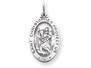 925 Silver Oval St Christopher Protect Us Medal Pendant 925 Silver Oval St Christopher Protect Us Medal Pendant