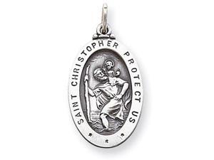 925 Sterling Silver St Christopher Protect Us Pendant 925 Sterling Silver St Christopher Protect Us Pendant