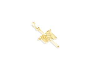 Polished 14k Yellow Gold Draped Shroud Cross Pendant Polished 14k Yellow Gold Draped Shroud Cross Pendant