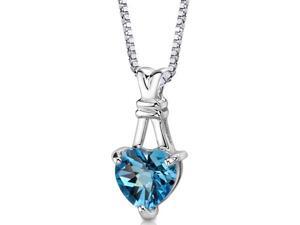 Oravo SP8584 "Passionate Pledge" 3.00 cttw Heart Shape Swiss Blue Topaz Sterling Silver Pendant with 18" Necklace Oravo SP8584 "Passionate Pledge" 3.00 cttw Heart Shape Swiss Blue Topaz Sterling Silver Pendant with 18" Necklace