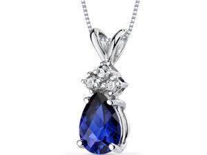 14 kt White Gold Pear Shape 1.00 ct Blue Sapphire Pendant 14 kt White Gold Pear Shape 1.00 ct Blue Sapphire Pendant