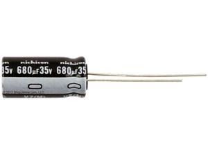 Nichicon electrolytic 10 pack of high temperature 105 degree capacitors, capacitor value 680 ufd at 35 volts dc. ( 680uf 35VDC, 680 micro farad 35 volts) Polarized. Nichicon electrolytic 10 pack of high temperature 105 degree capacitors, capacitor value 680 ufd at 35 volts dc. ( 680uf 35VDC, 680 micro farad 35 volts) Polarized.