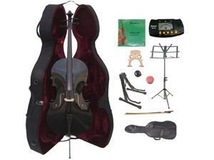 Crystalcello MC150BK 4/4 Size Black Cello with Case Crystalcello MC150BK 4/4 Size Black Cello with Case