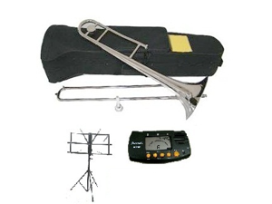 MERANO B Flat Silver Slide Trombone with Case,MouthPiece,Oil,Golves+Free Music Stand,Metro Tuner MERANO B Flat Silver Slide Trombone with Case,MouthPiece,Oil,Golves+Free Music Stand,Metro Tuner