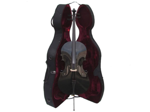 Merano MC150BK 4/4 Size Black Cello with Hard Case, Bag and Bow Merano MC150BK 4/4 Size Black Cello with Hard Case, Bag and Bow