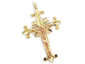 Jesus Cross Pendant 14k Yellow Rose Gold Crucifix Charm Jesus Cross Pendant 14k Yellow Rose Gold Crucifix Charm
