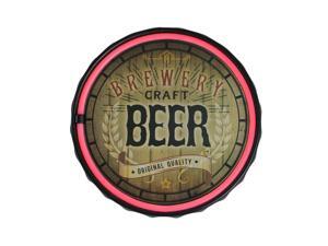 12.5" Brown Battery Operated Bottle Cap Neon Wall Sign - Red LED Lights 12.5" Brown Battery Operated Bottle Cap Neon Wall Sign - Red LED Lights