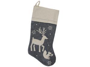 20" Burlap Christmas Stocking with Gray Felt Animal Stencil Design and Burlap Cuff 20" Burlap Christmas Stocking with Gray Felt Animal Stencil Design and Burlap Cuff