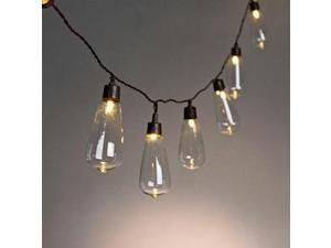 Gerson 20294 - 10 Light 48' Brown Wire Solar LED Patio Light String with ST40 Glass Bulb Covers (92882) Gerson 20294 - 10 Light 48' Brown Wire Solar LED Patio Light String with ST40 Glass Bulb Covers (92882)