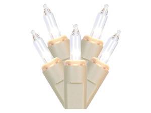 Vickerman 516645 - 35 Light 26' Champagne Wire Clear Miniature Christmas Light String Set with 9" Spacing (W9CH301) Vickerman 516645 - 35 Light 26' Champagne Wire Clear Miniature Christmas Light String Set with 9" Spacing (W9CH301)