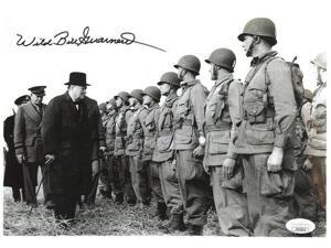 Wild Bill Guarnere signed WWII Band of Brothers 101st Airborne Easy Company 506th B&W 8.5x11 Photo- JSA Holo (w/ Churchill) Wild Bill Guarnere signed WWII Band of Brothers 101st Airborne Easy Company 506th B&W 8.5x11 Photo- JSA Holo (w/ Churchill)