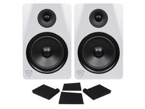 (2) Rockville DPM8W Dual Powered 8" 600w Active Recording Studio Monitors+Pads (2) Rockville DPM8W Dual Powered 8" 600w Active Recording Studio Monitors+Pads