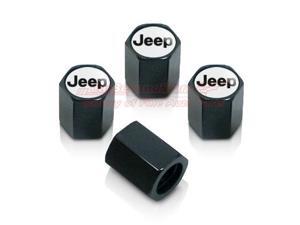 Black Jeep Silver Logo Tire Stem Valve Caps Black Jeep Silver Logo Tire Stem Valve Caps