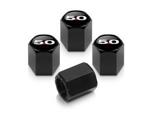 Black Ford Mustang 5.0 Tire Stem Valve Caps Black Ford Mustang 5.0 Tire Stem Valve Caps